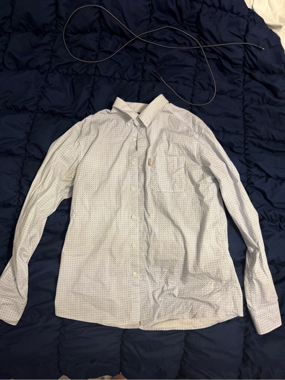 Men's Light Blue Micro-Print Button-Down Shirt - Ariat